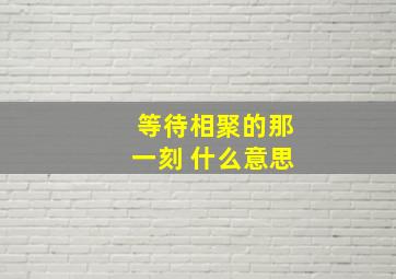 等待相聚的那一刻 什么意思